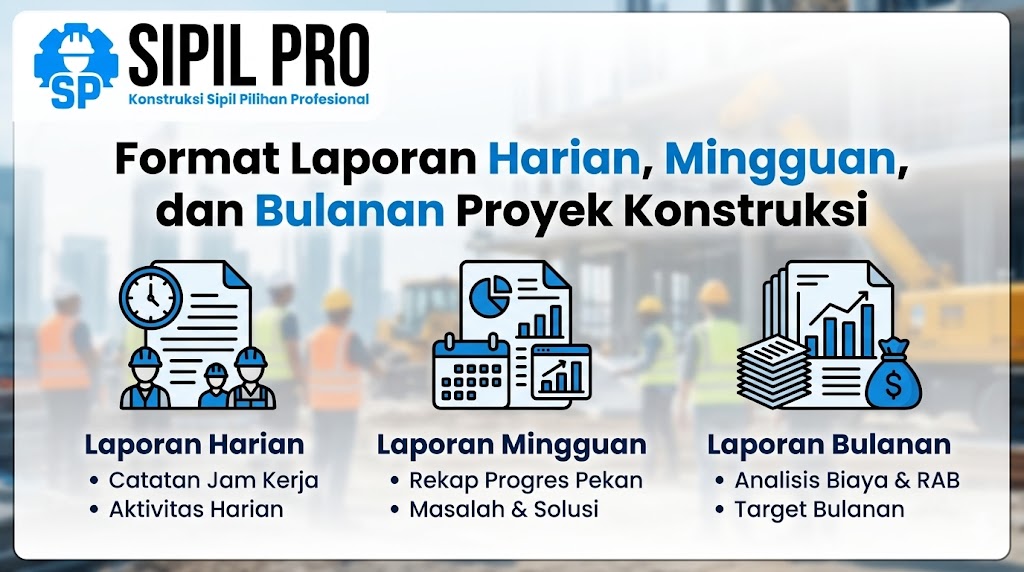 Format Laporan Harian, Mingguan, dan Bulanan Proyek Konstruksi