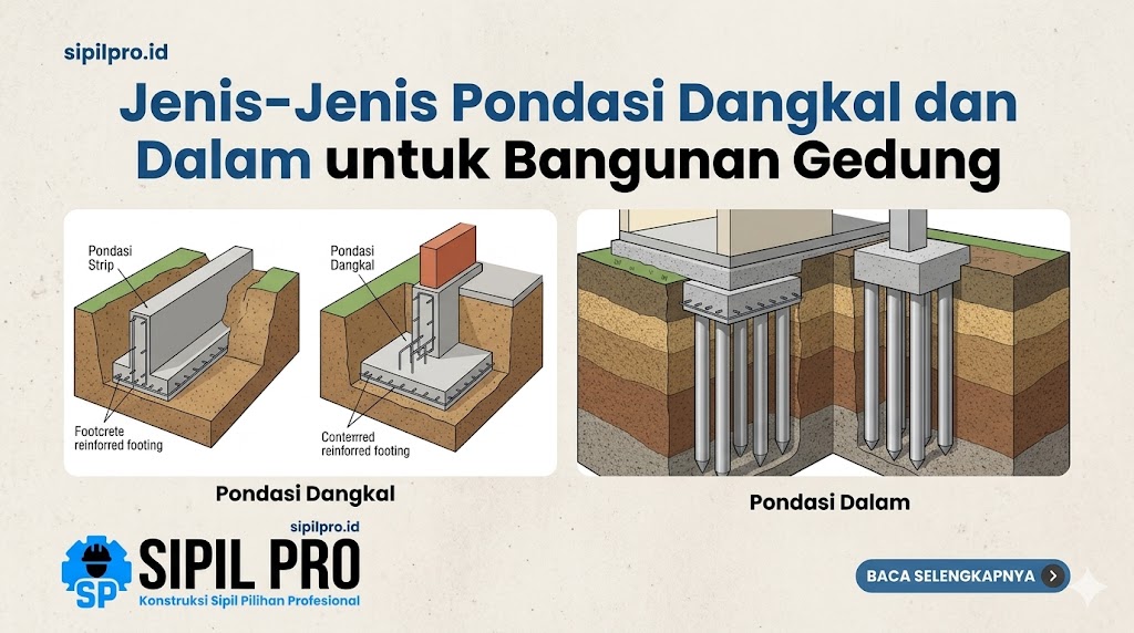 Jenis-Jenis Pondasi Dangkal dan Dalam untuk Bangunan Gedung